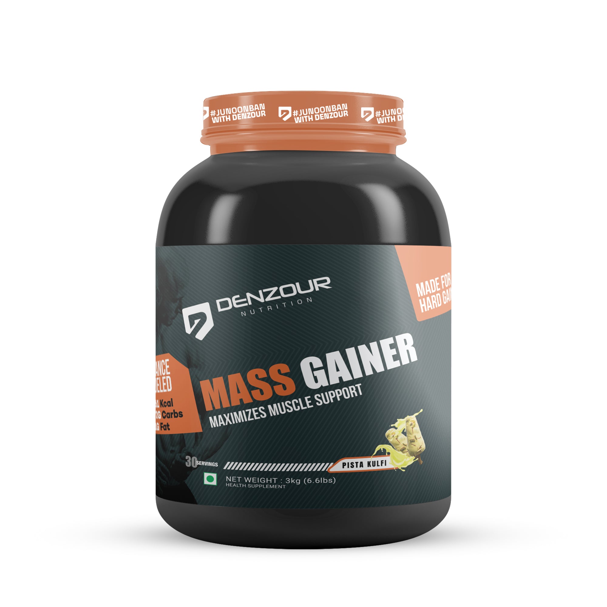Denzour Mass Gainer 3Kg  Pista Kulfi Flavor